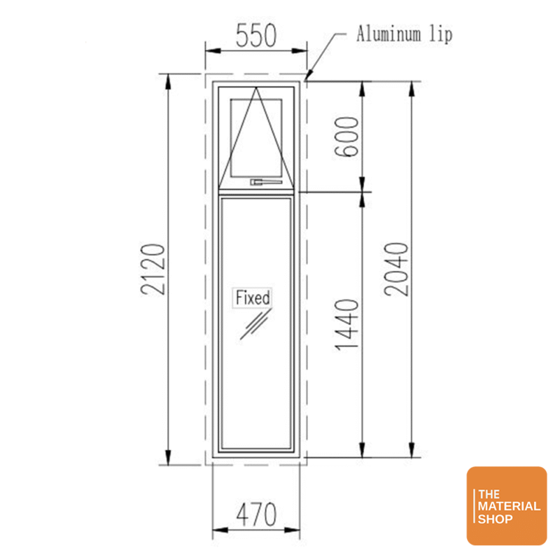 TrueEdge™ uPVC Top-Opening Window – 550mm x 2040mm - Image 3